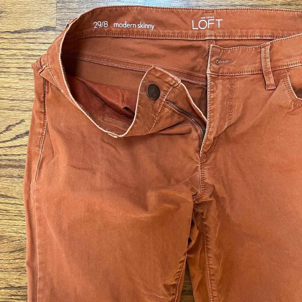 LOFT Modern Skinny Pants in Warm Terracotta